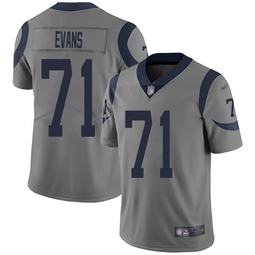 Los Angeles Rams Limited Gray Men Bobby Evans Jersey NFL Football #71 Inverted Legend->los angeles rams->NFL Jersey